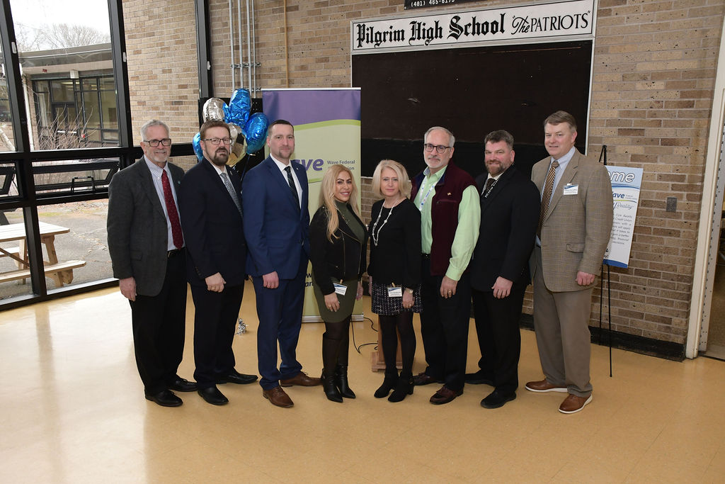 Dupere with School Committee members