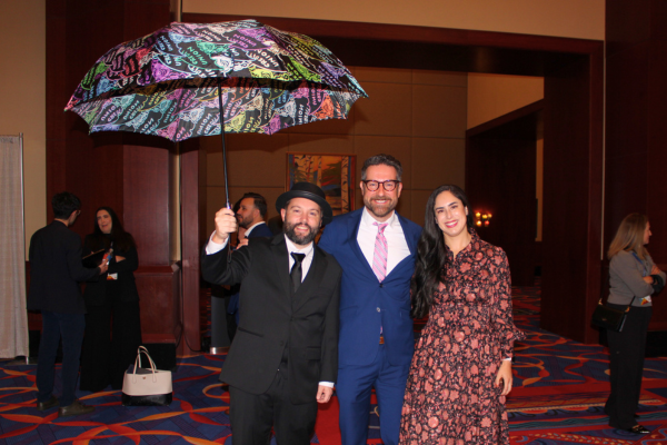 Devon Lyon and Umbrella Man