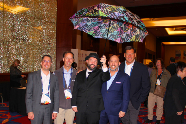 St. Mary's Bank with Umbrella Man