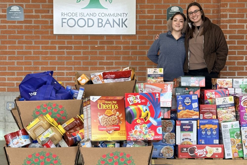 People with food donations