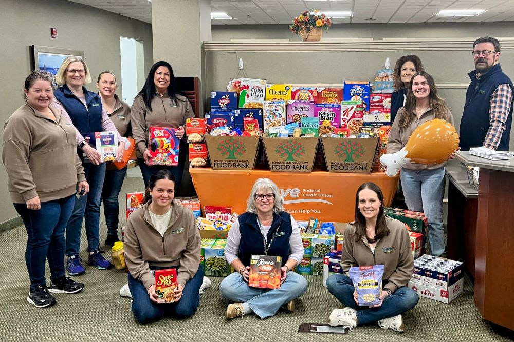 People with food donations