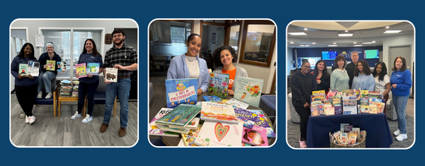 collage of book drive images