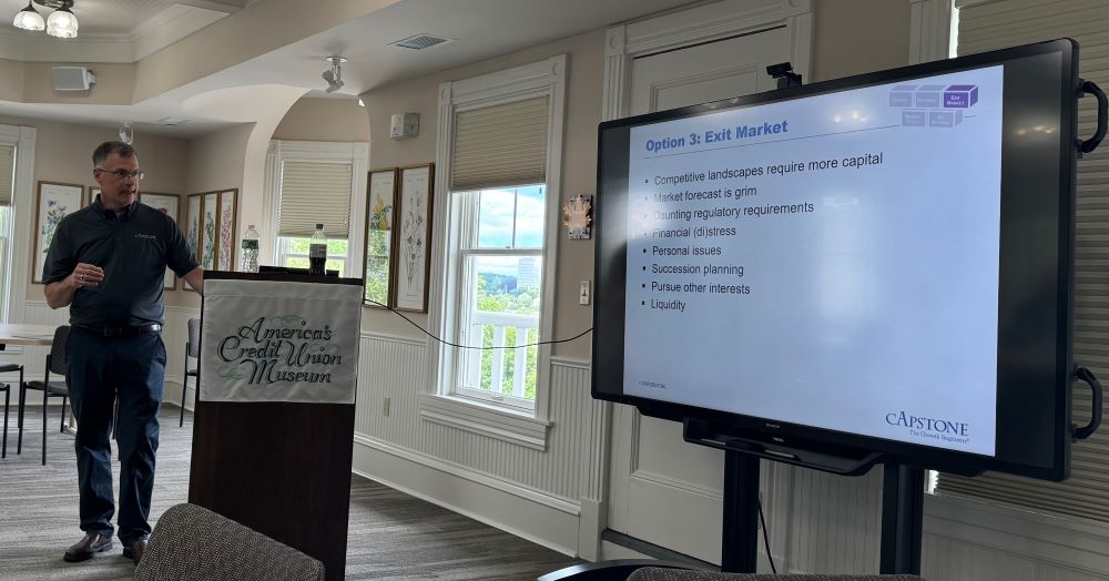 Person making presentation