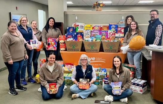 Wave Federal Credit Union Collects 825 Pounds of Food for the Rhode Island Community Food Bank